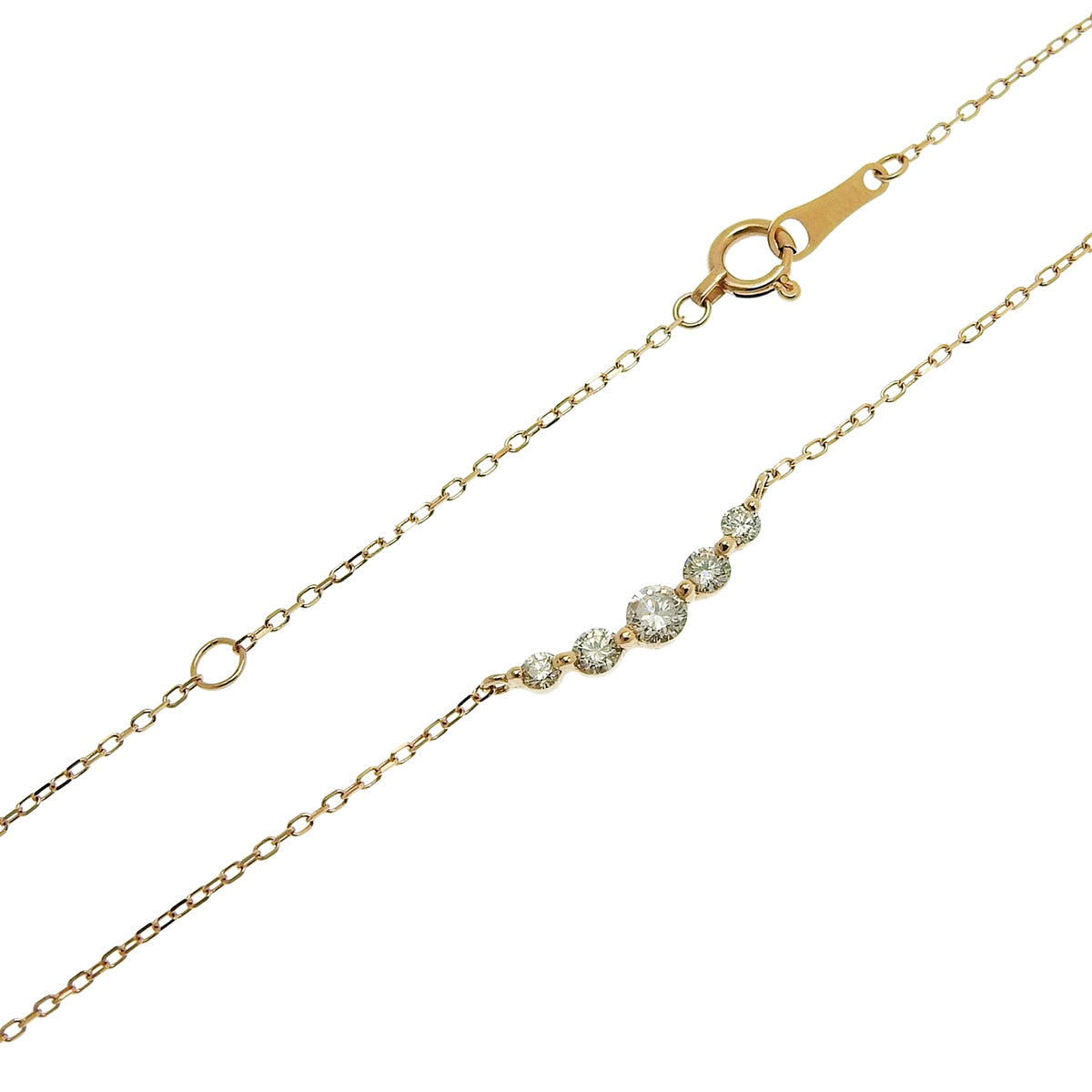 Diamond Necklace D0.30 Pink Gold K18PG 1.5g