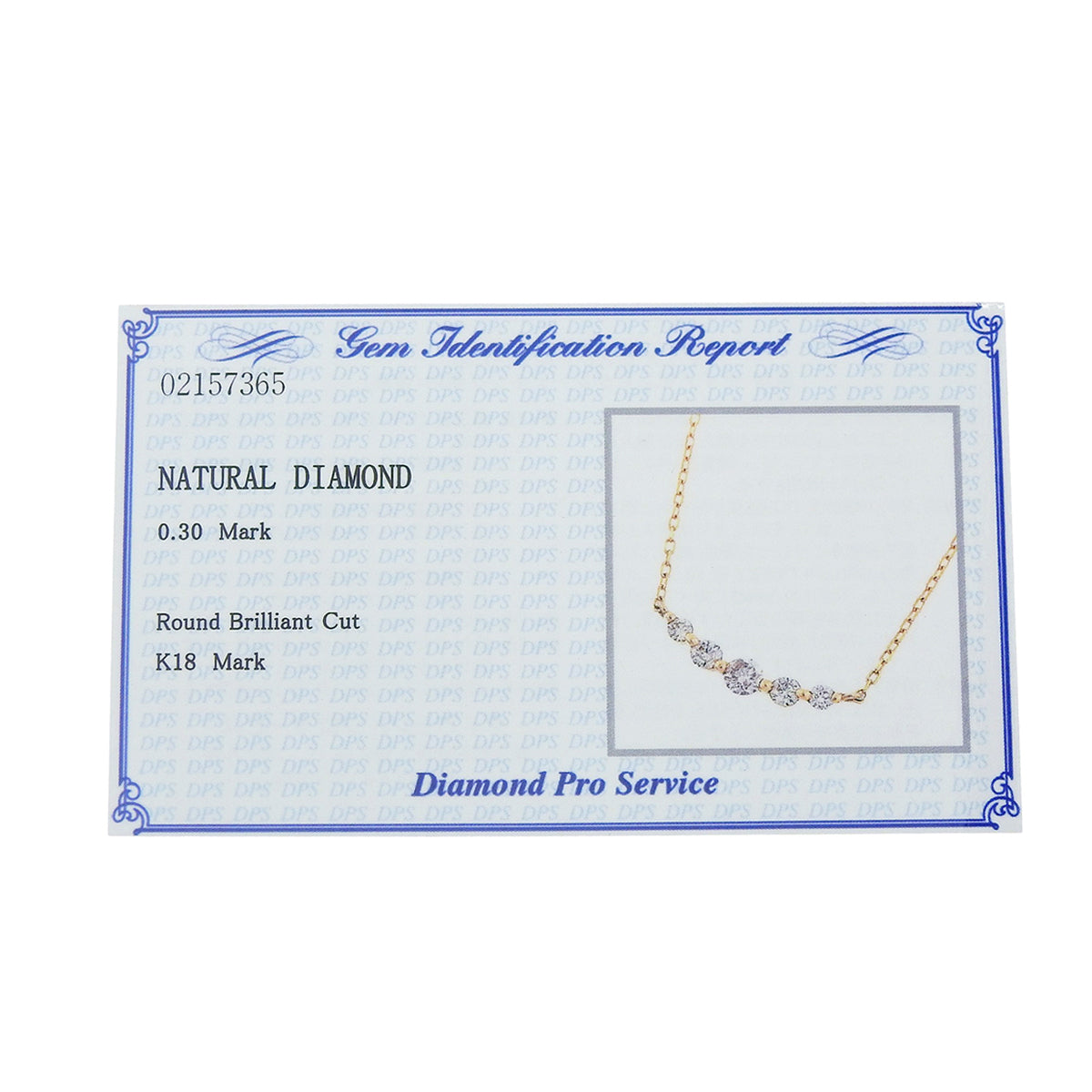 Diamond Necklace D0.30 Pink Gold K18PG 1.5g
