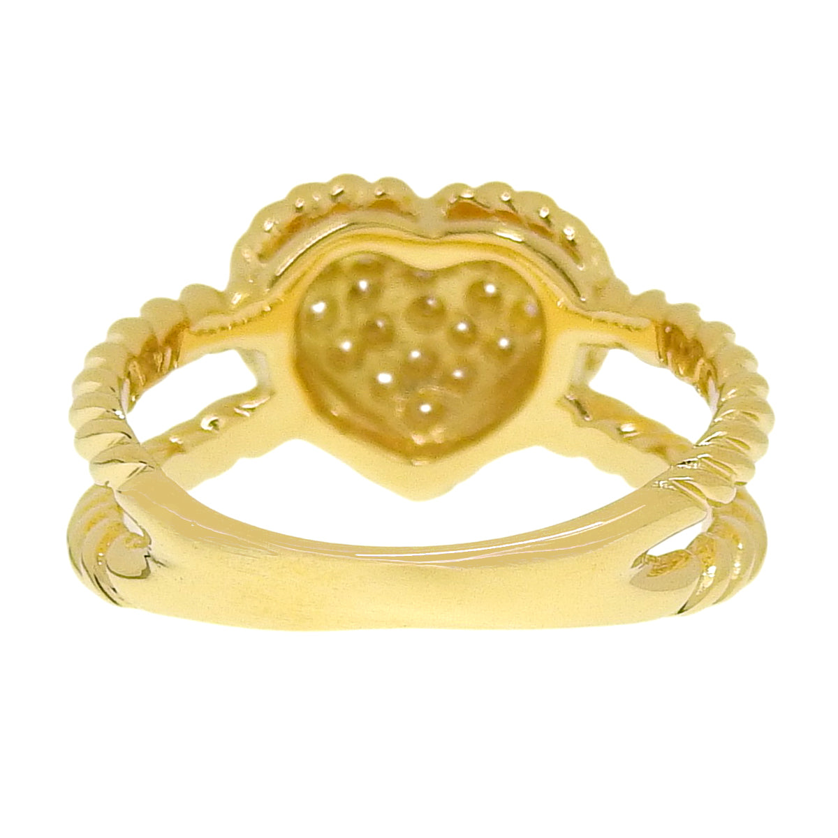Heart Diamond Ring D0.12 K18YG 5.3g