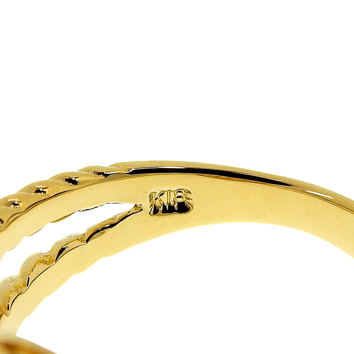Heart Diamond Ring D0.12 K18YG 5.3g