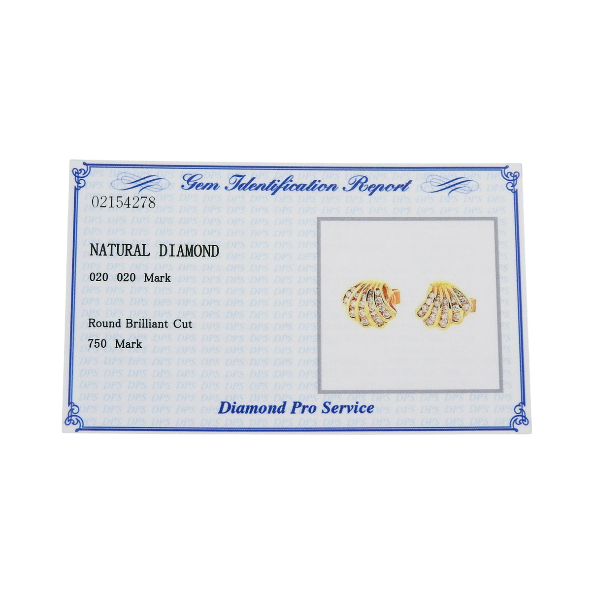 ダイヤモンド シェルピアス D0.20,0.20 イエローゴールド K18YG 3.3g