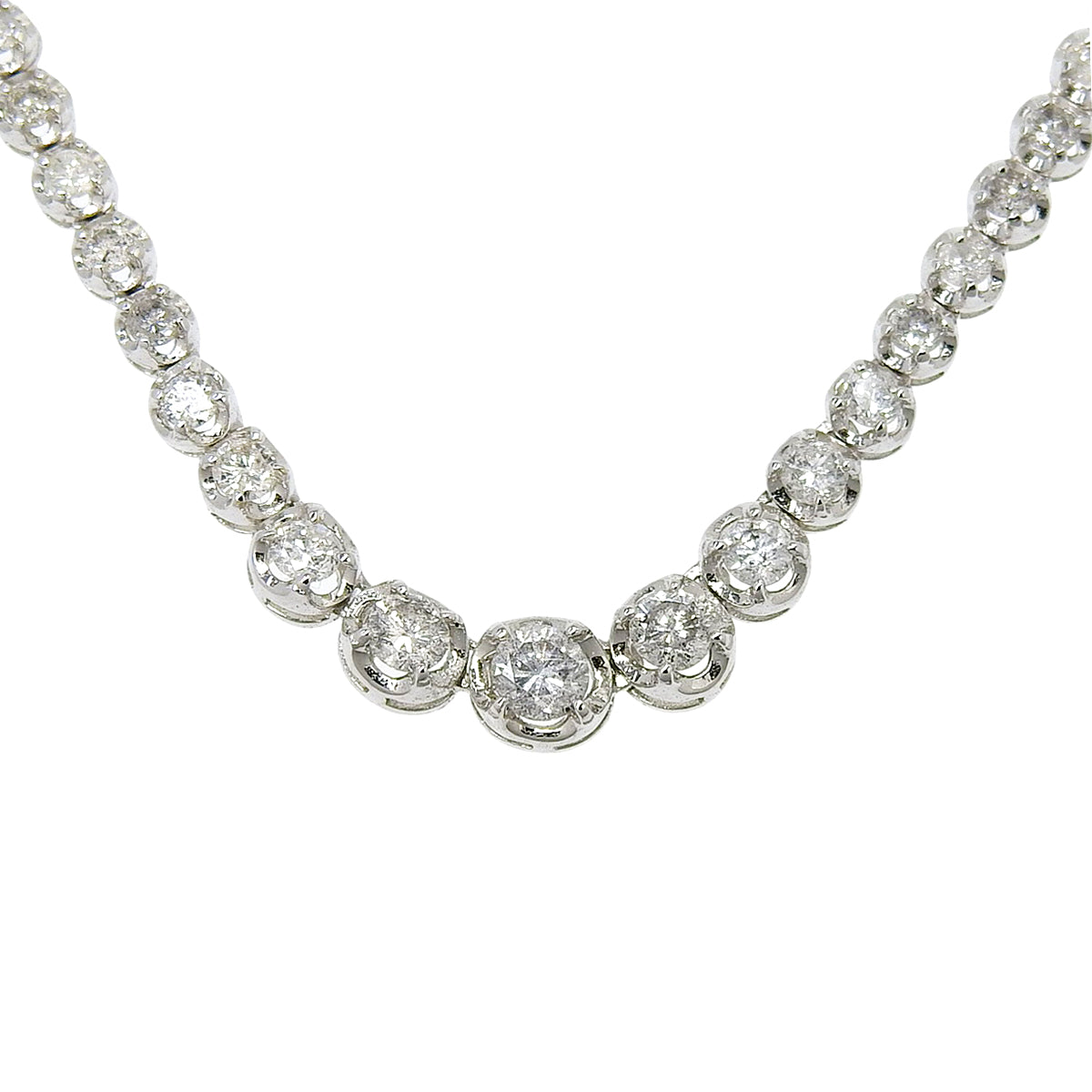 ダイヤモンド テニスネックレス D3.00 ホワイトゴールド K18WG 12.2g