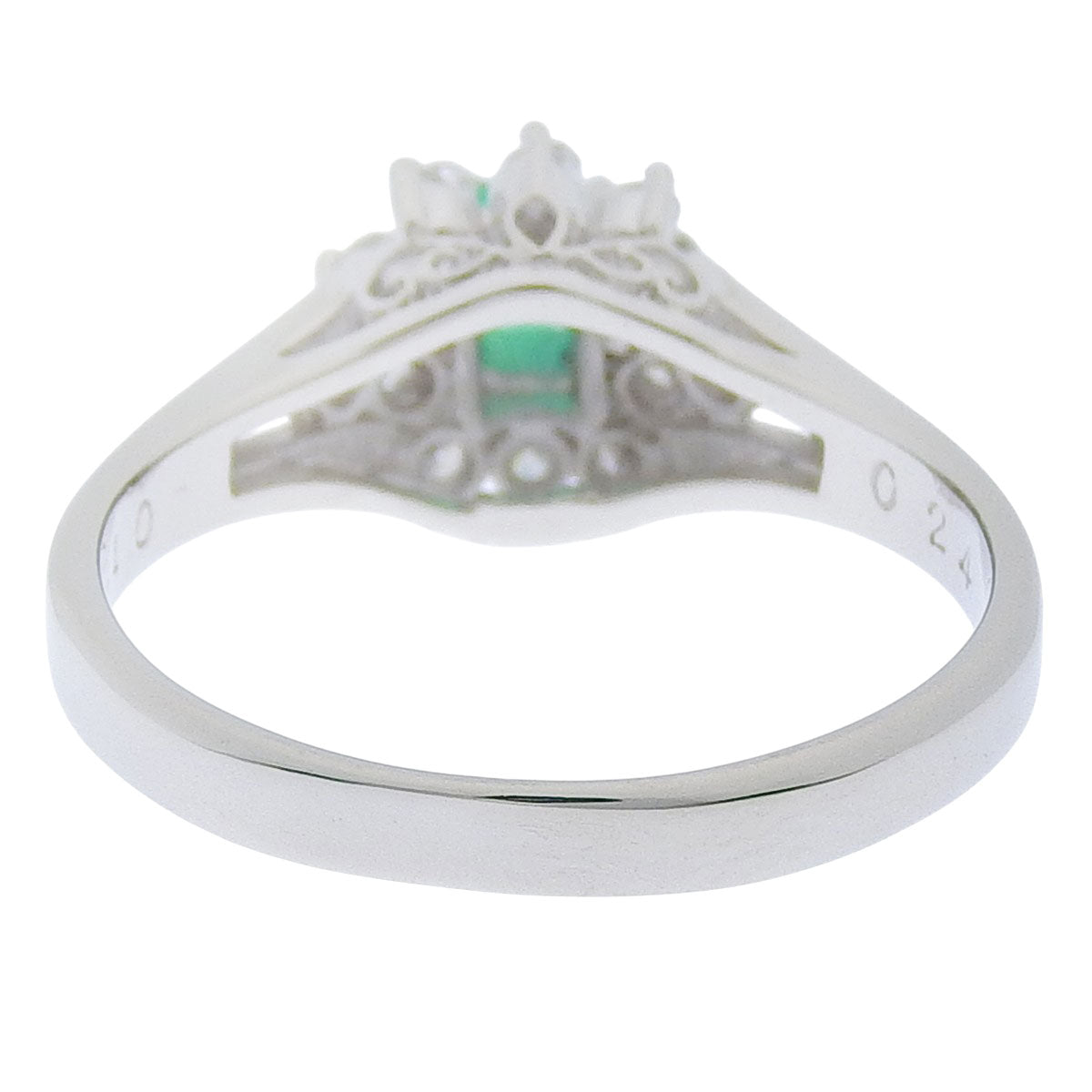 エメラルド ダイヤモンド リング E0.18/D0.24 プラチナ Pt900 4.3g