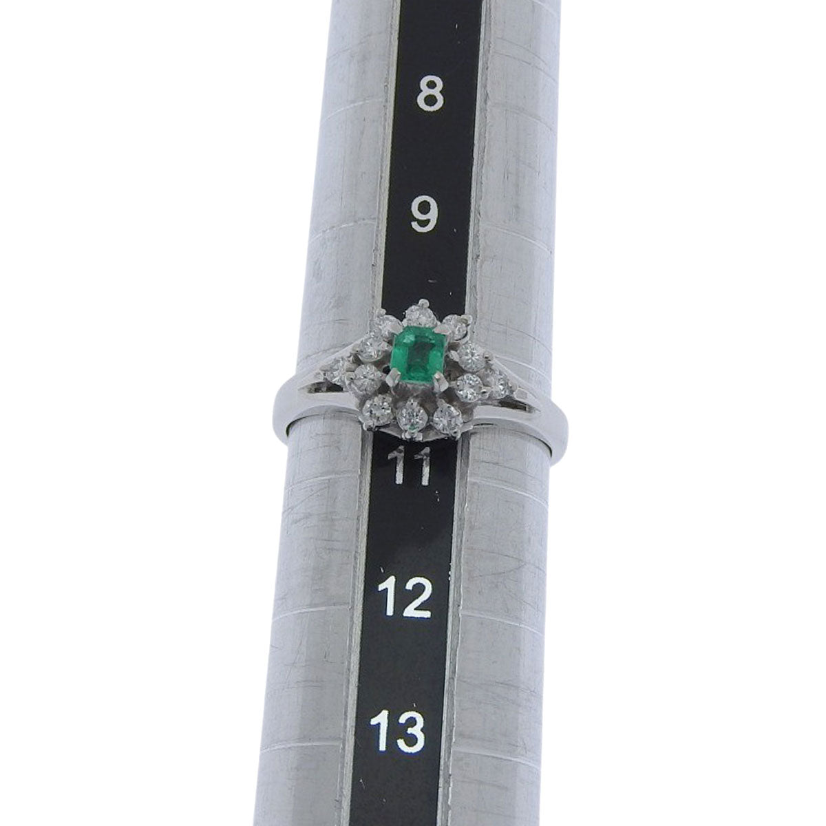エメラルド ダイヤモンド リング E0.18/D0.24 プラチナ Pt900 4.3g