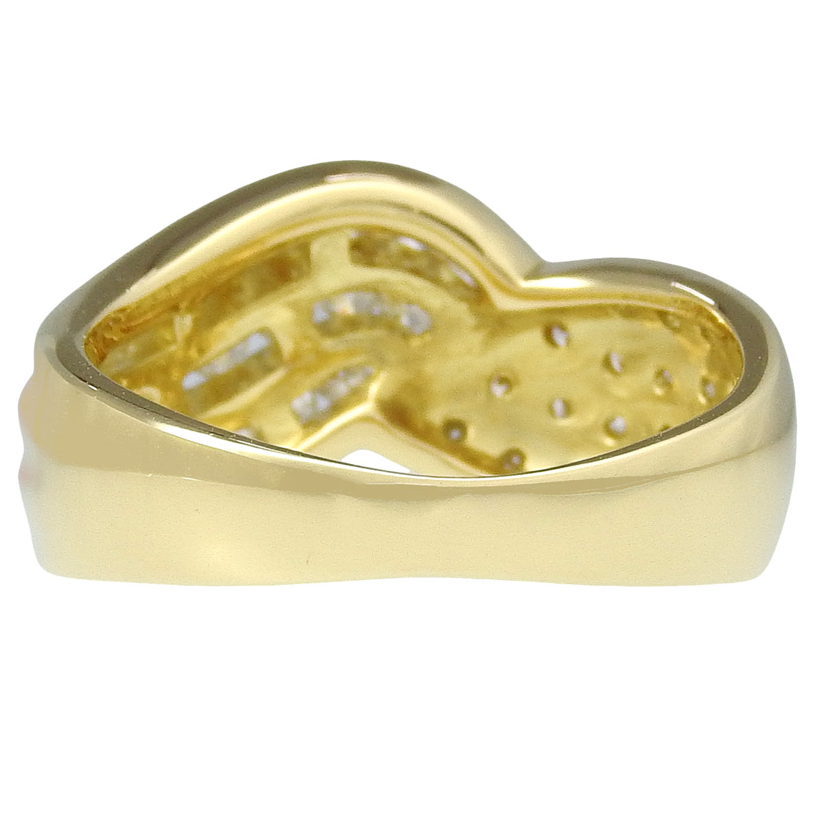 三列 パヴェ ダイヤ インフィニティ リング D0.94 K18YG 11(51)号 7.3g