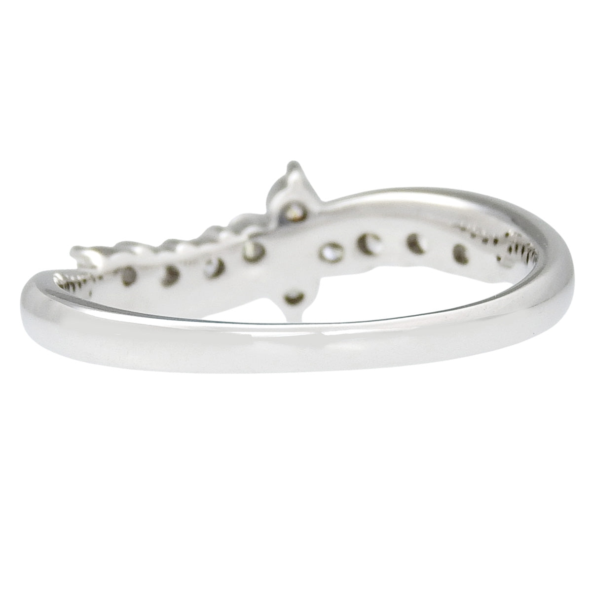 フラワー ダイヤモンド ウェーブ リング D0.30 K18WG 11(51)号 2.6g