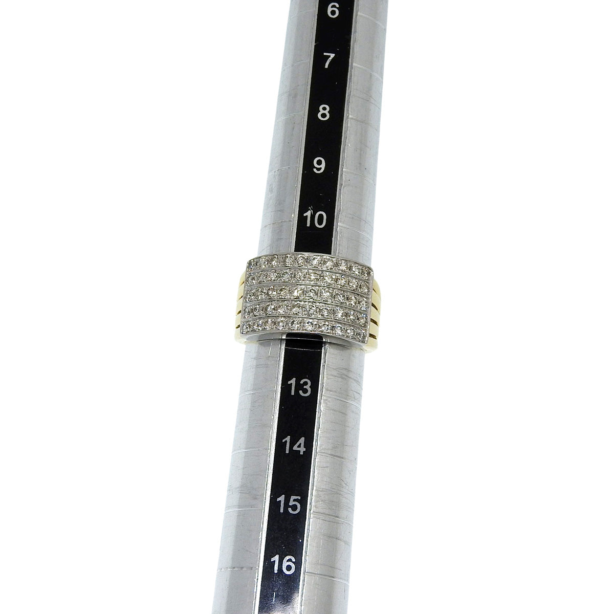 5-Row Diamond Ring D1.05 K18YG Pt900 11.5(US) 10.1g