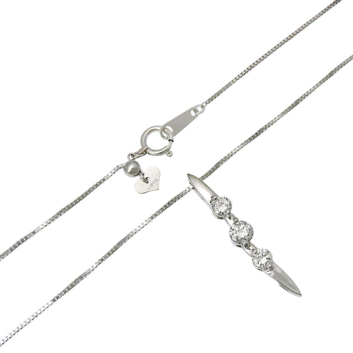 ダイヤモンドネックレス D0.58 ホワイトゴールド K18WG 3.8g 3PD