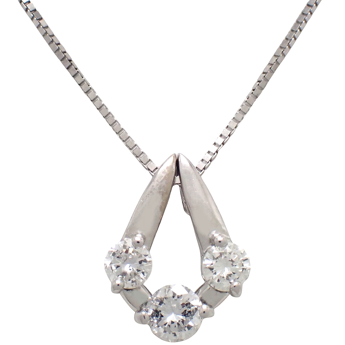 ダイヤモンドネックレス D0.58 ホワイトゴールド K18WG 3.8g 3PD