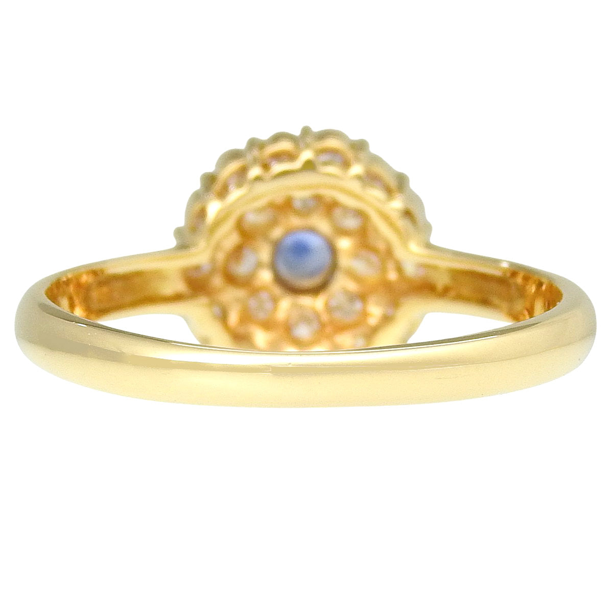 サファイア ダイヤモンド リング S0.11/D0.326 イエローゴールド K18YG 2.7g