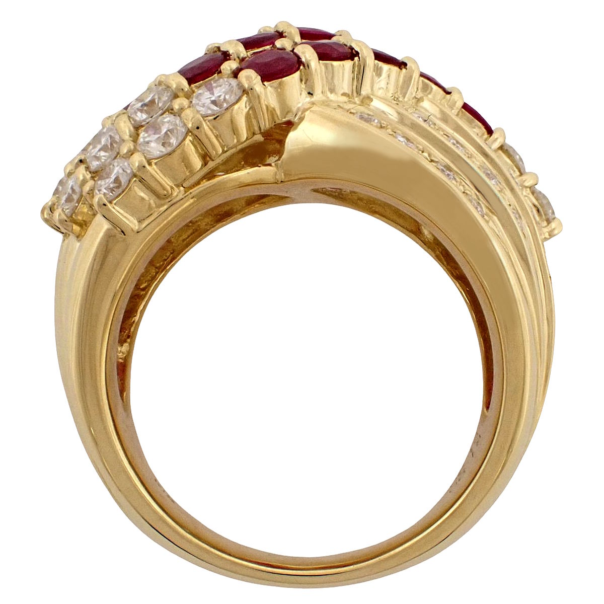 ルビー ダイヤモンド インフィニティ リング R1.90/D1.20 K18YG 14.0g