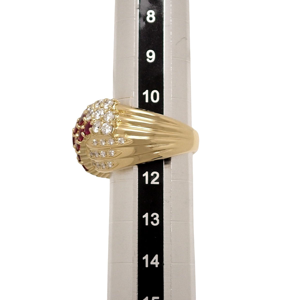 ルビー ダイヤモンド インフィニティ リング R1.90/D1.20 K18YG 14.0g