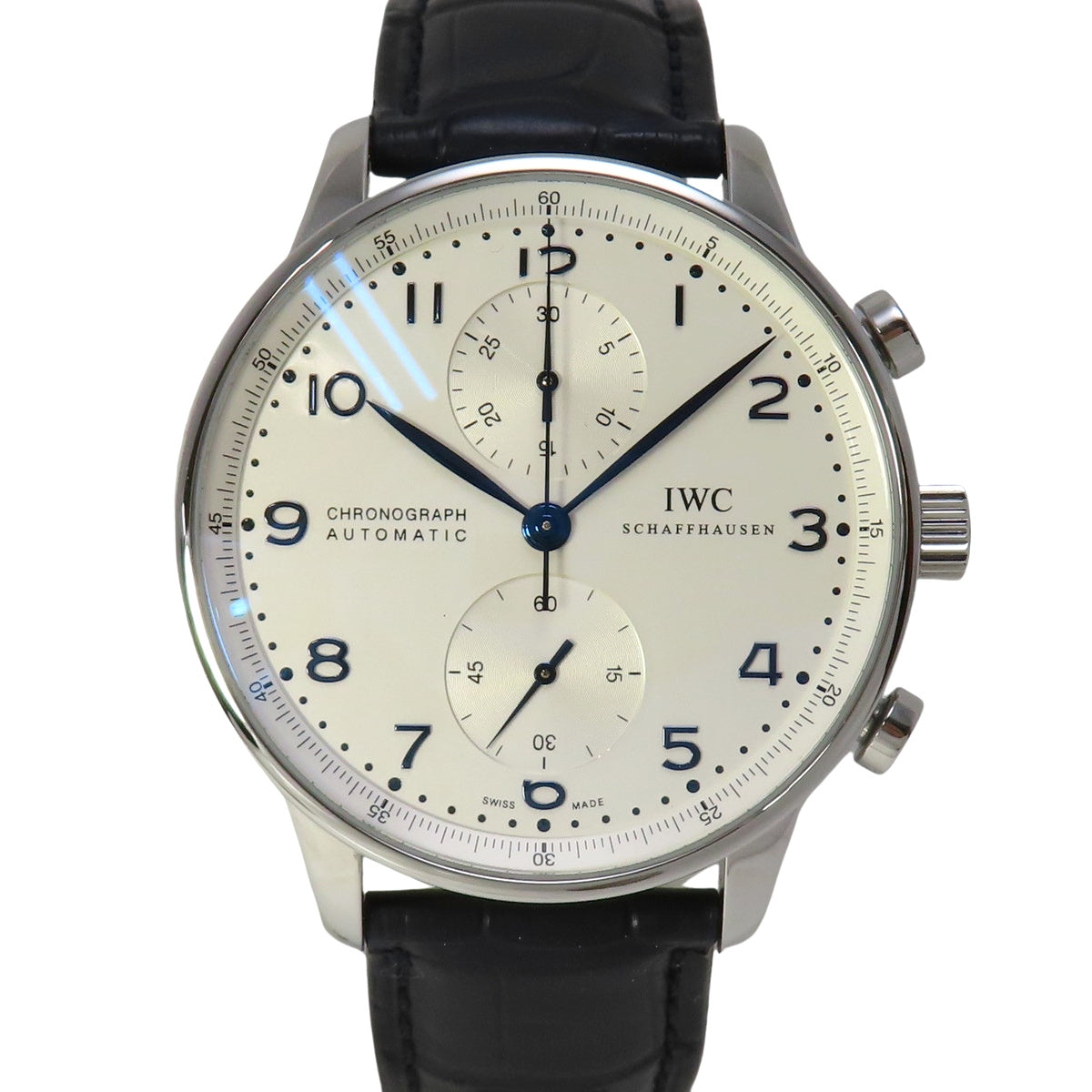 ポルトギーゼ・クロノグラフ IW371446 SS/革 シルバー 自動巻き メンズ