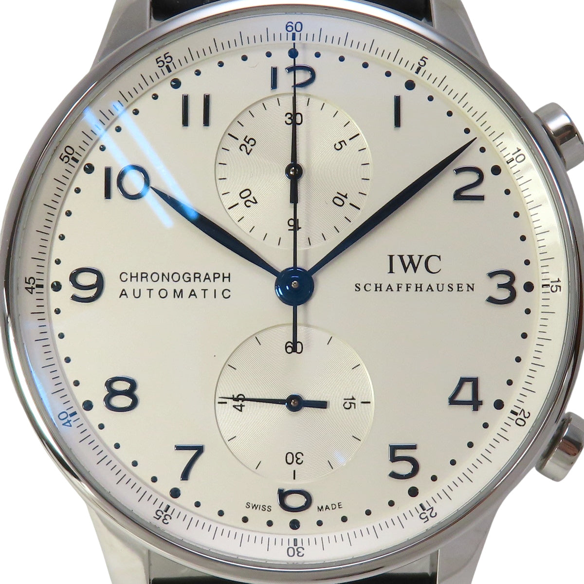 ポルトギーゼ・クロノグラフ IW371446 SS/革 シルバー 自動巻き メンズ