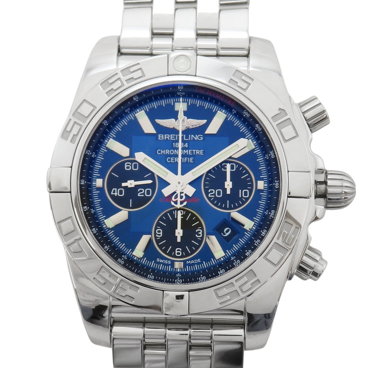 クロノマット44 AB0110 SS ブルー 自動巻き メンズ