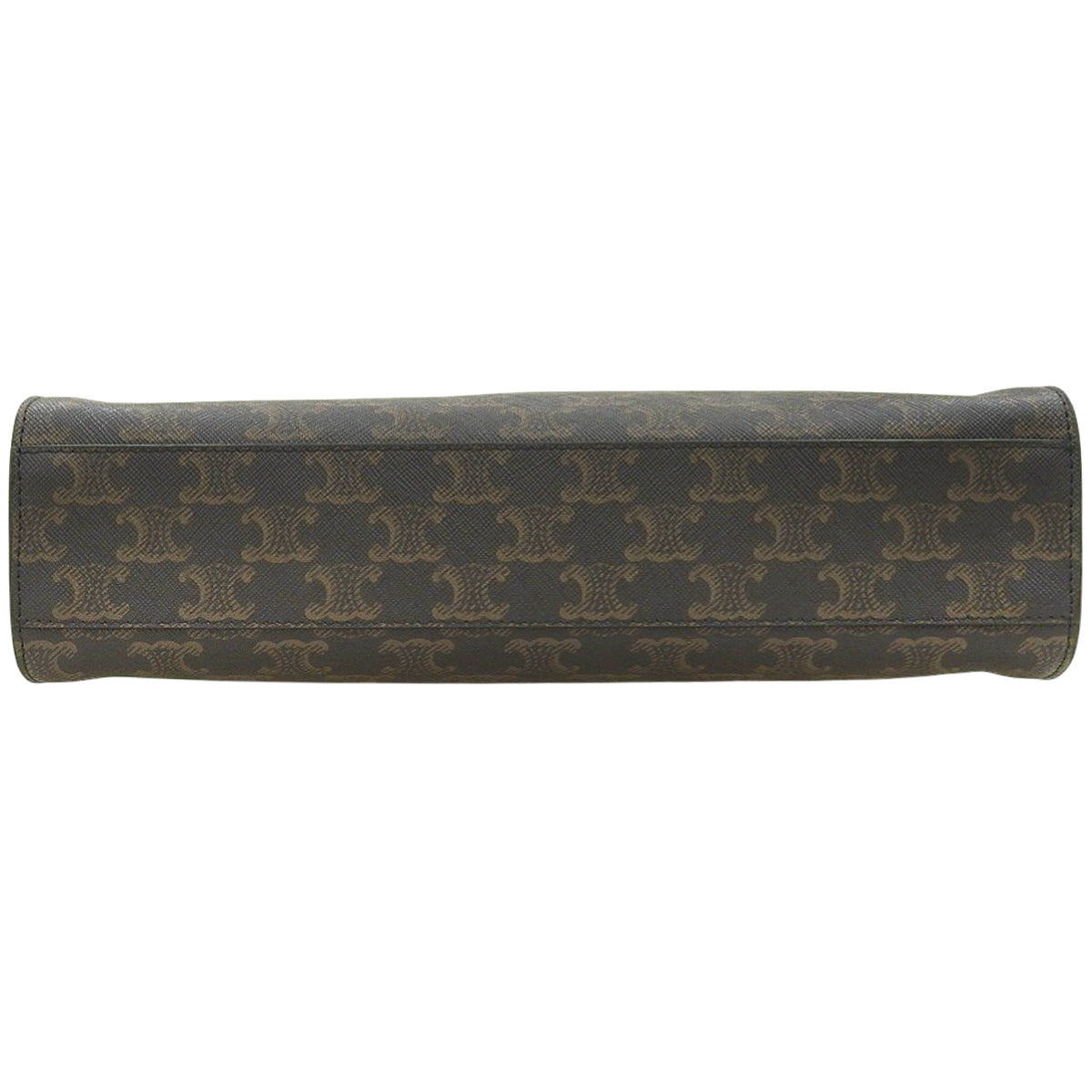 Medium Vertical Cabas 小牛皮 Triomphe 帆布深棕色黑色 194432CIM