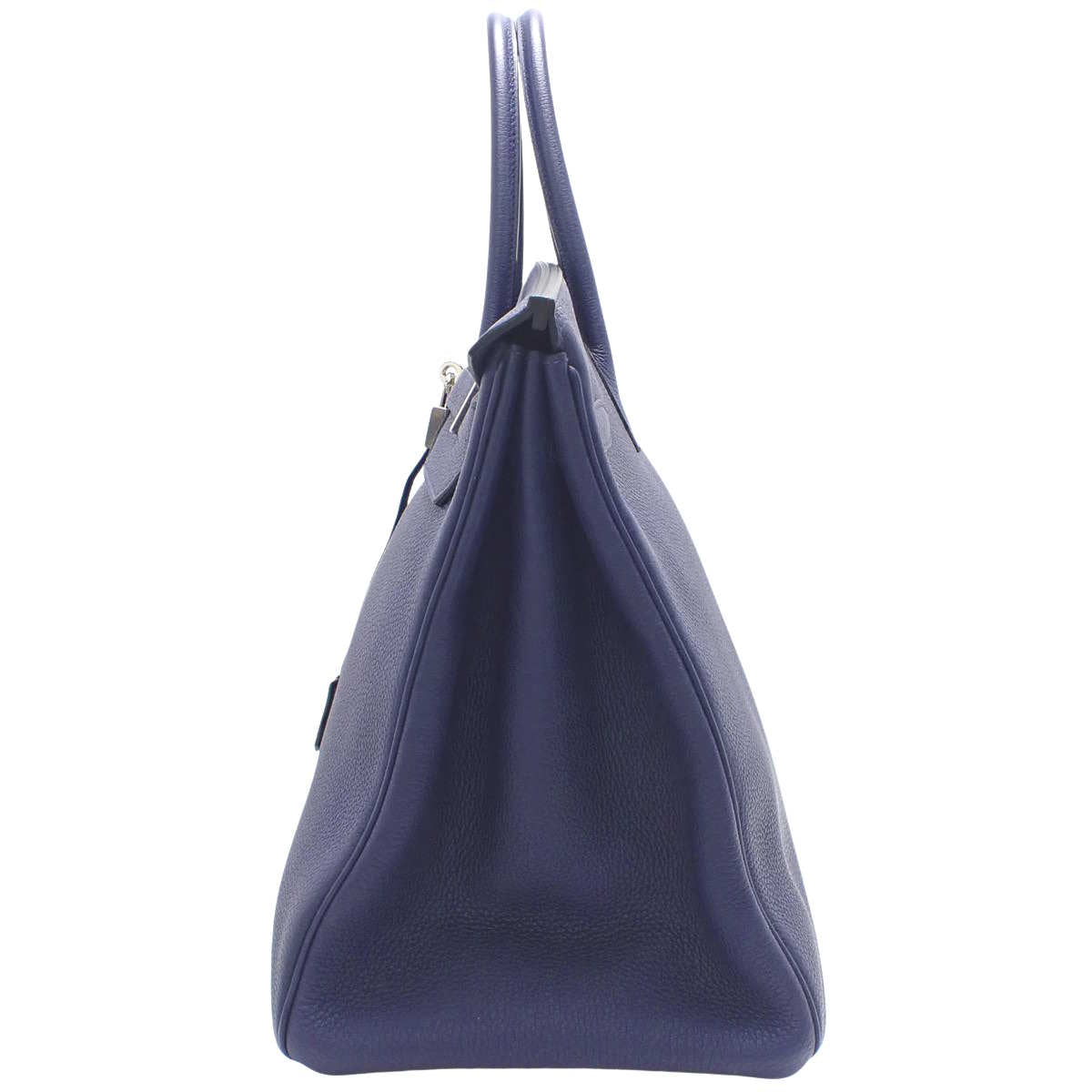 Birkin 40 Togo 钯金配件 蓝色脚踝 C 字印记