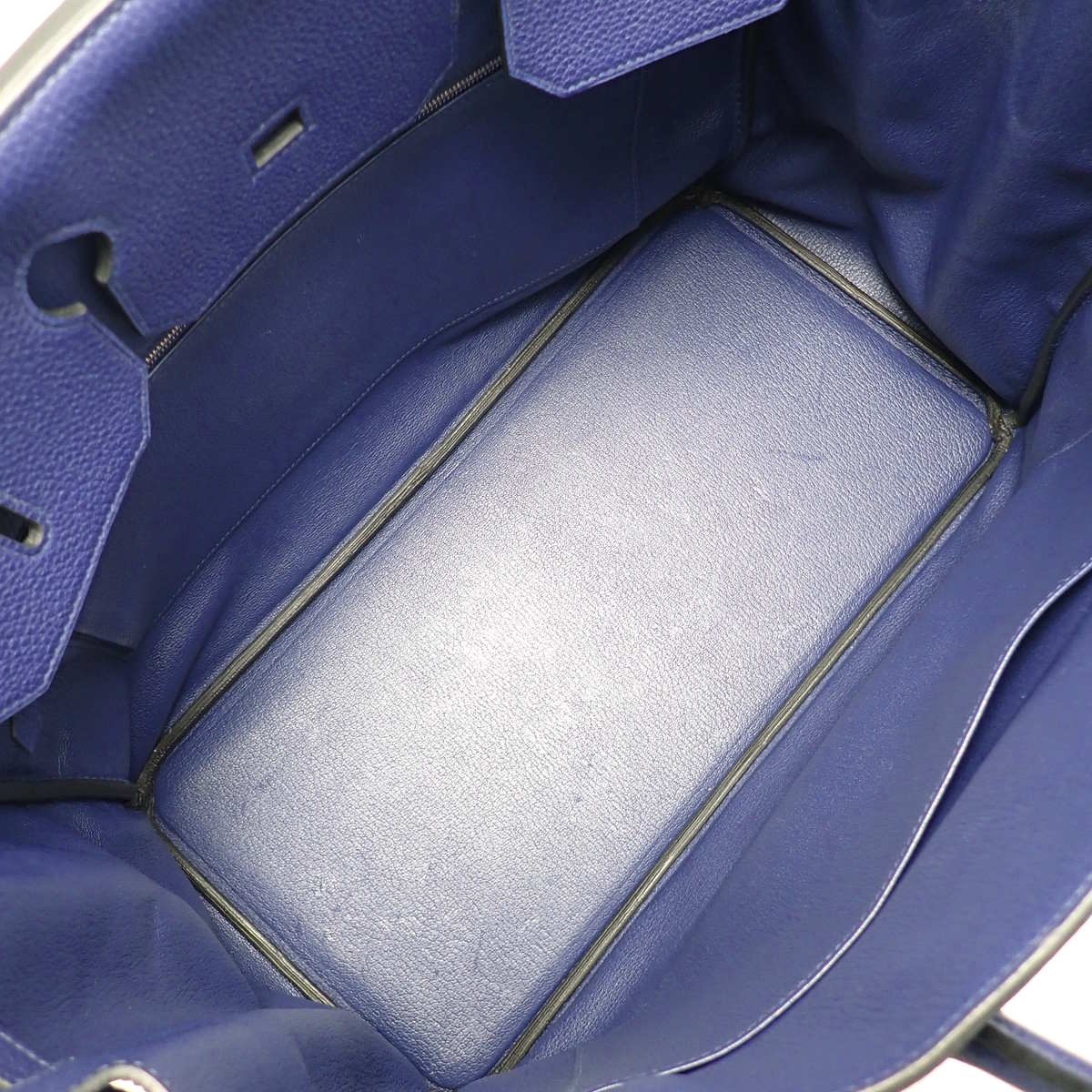 Birkin 40 Togo 钯金配件 蓝色脚踝 C 字印记