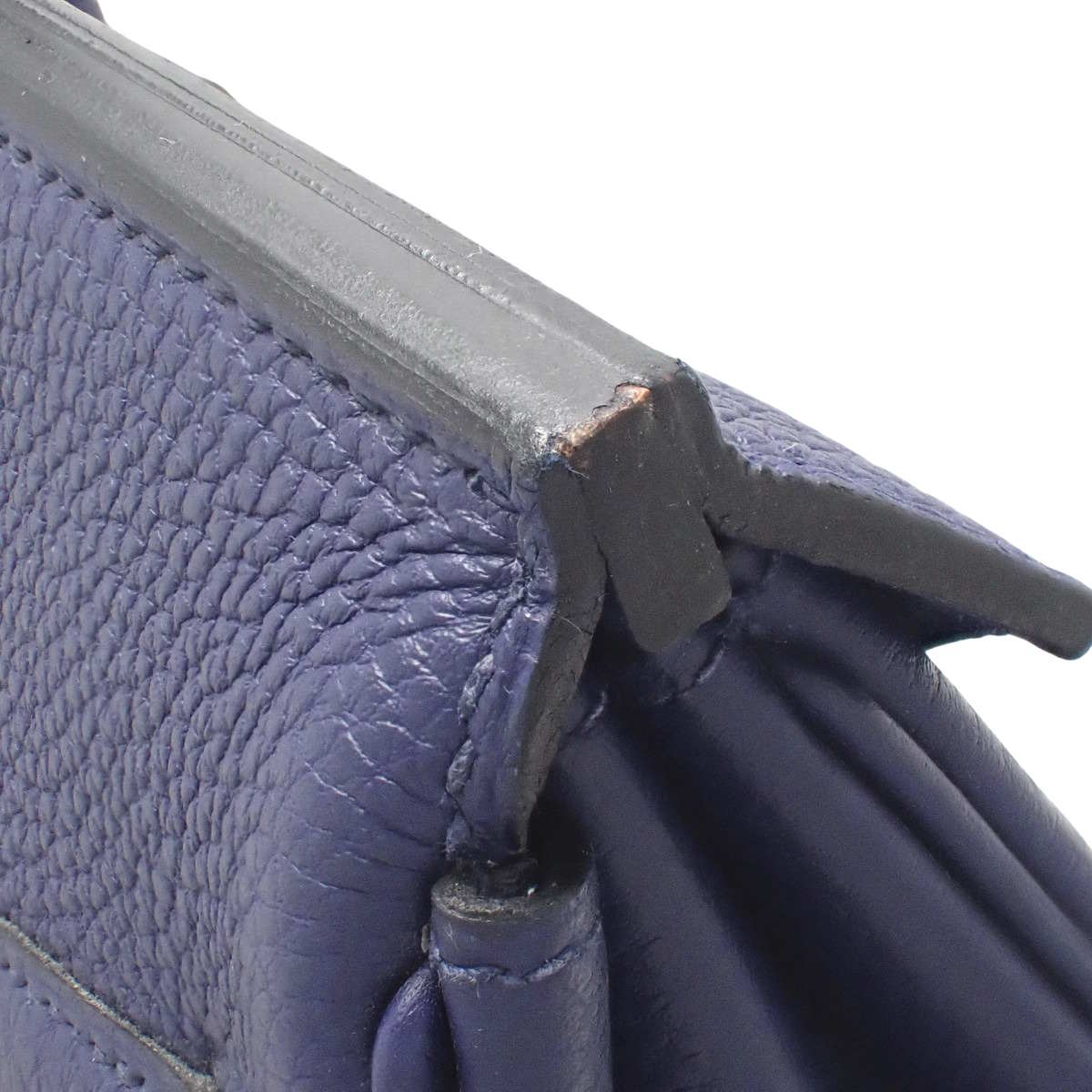 Birkin 40 Togo 钯金配件 蓝色脚踝 C 字印记