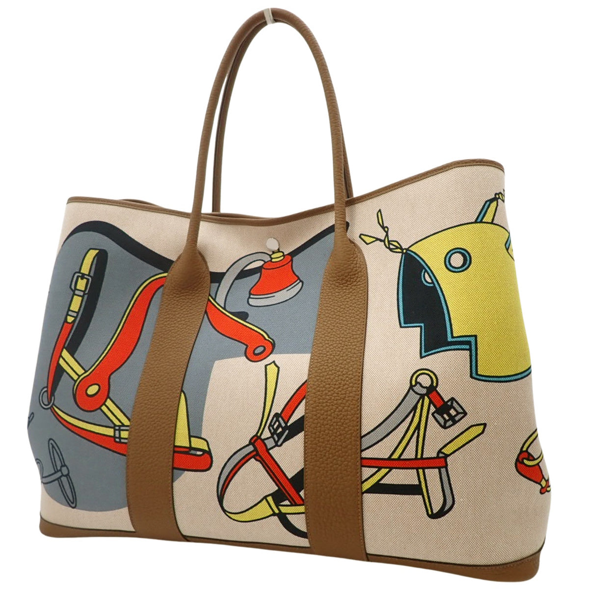 Garden Party 49 Voyage Toile H Negonda Beige Brown Silver Hardware W Stamp