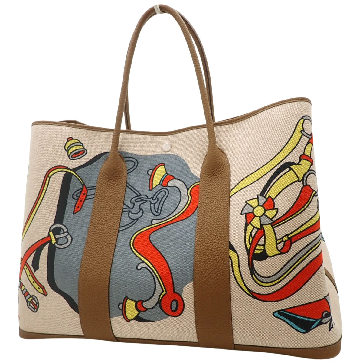 Garden Party 49 Voyage Toile H Negonda Beige Brown Silver Hardware W Stamp