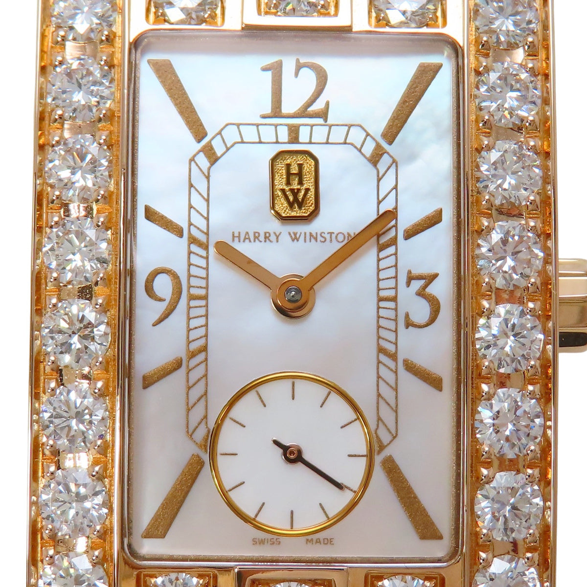 Avenue Classic Bezel Diamond AVEQHM21RR023 PG/Leather White Quartz Ladies