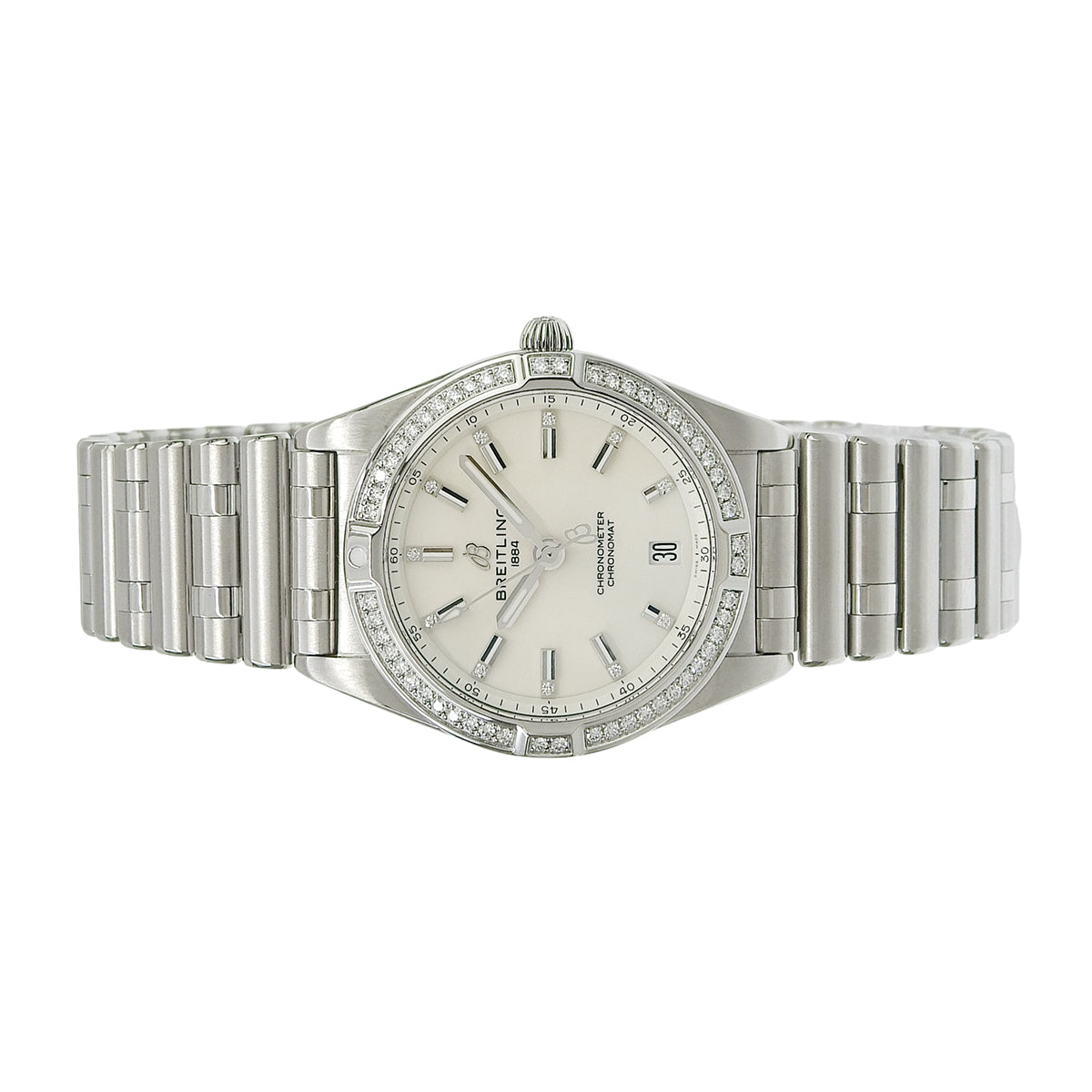 航空计时32 镶钻表圈 A77310591A1A1 精钢 钻石时标 石英 女士腕表