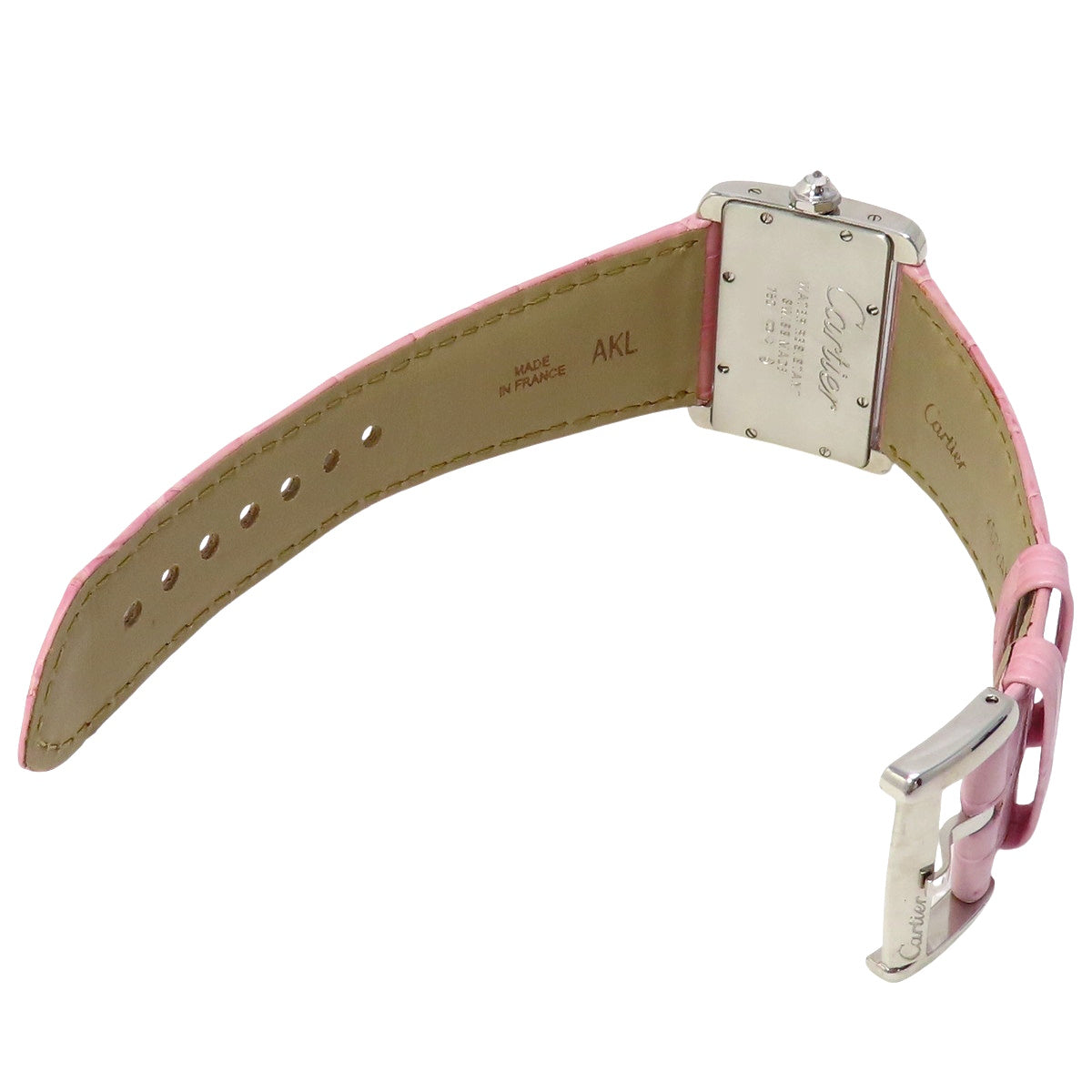 卡地亚 Cartier 坦克系列手表 WA301236 精钢/皮质 白色 石英 女士