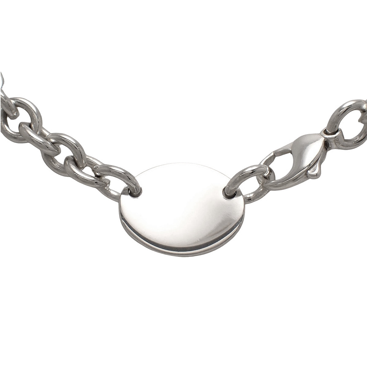 Oval tag necklace in silver SV925