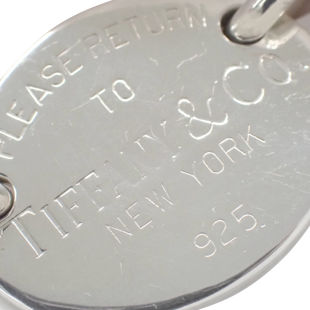 Oval tag necklace in silver SV925