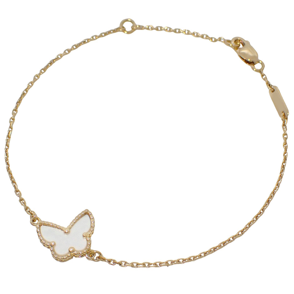 スウィート パピヨン ブレスレット マザー オブ パール K18YG 2.1g
