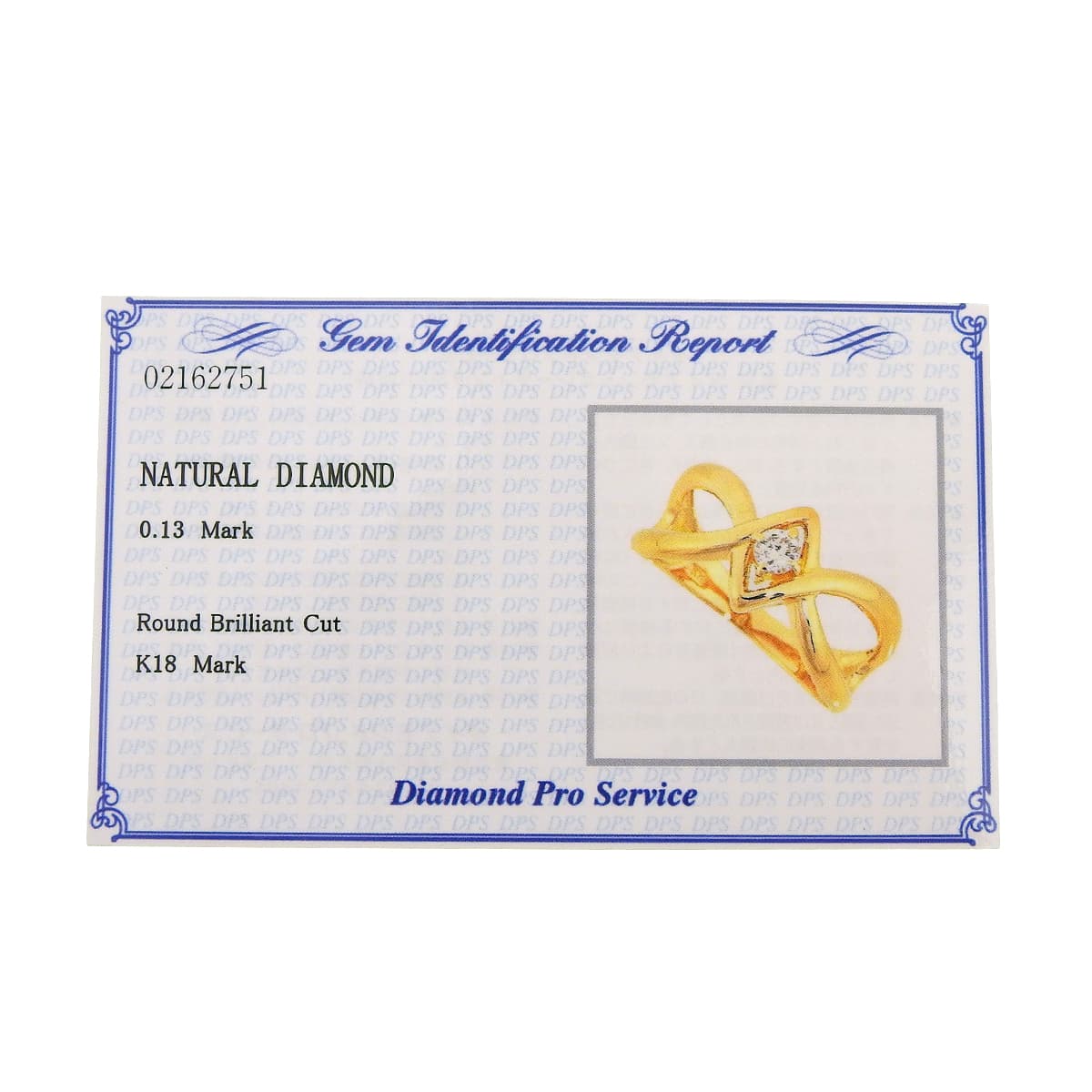 Diamond Ring D0.13 Yellow Gold K18YG 2.8g 1PD