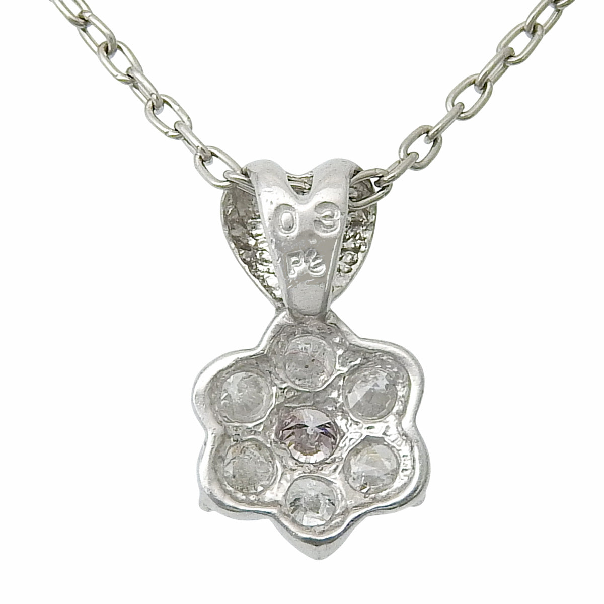 ダイヤモンド フラワーネックレス D0.3 プラチナ Pt850 2.3g