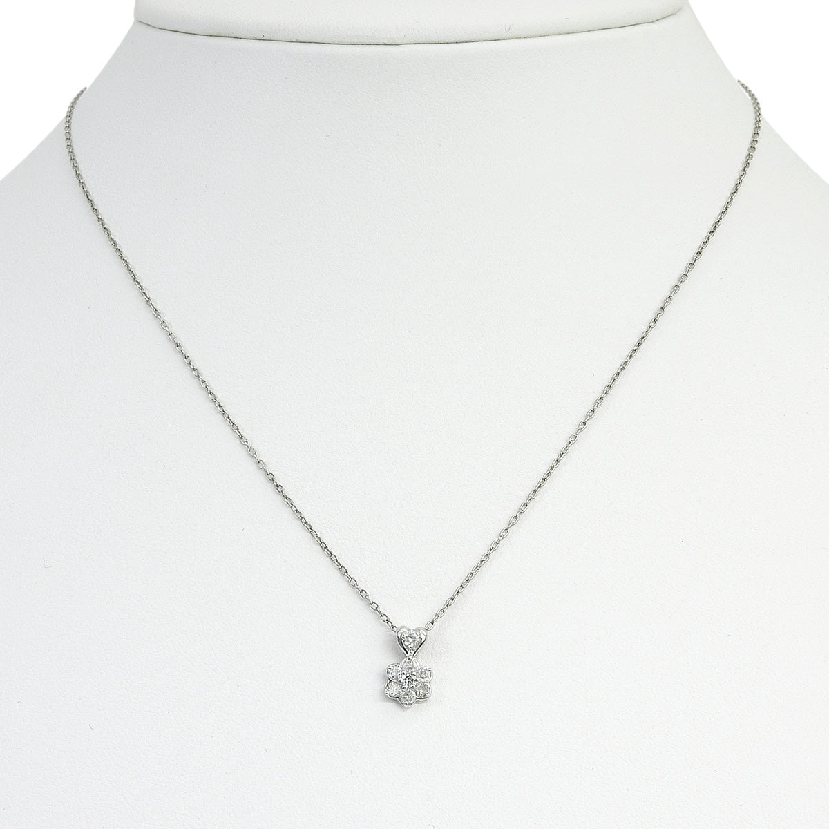 ダイヤモンド フラワーネックレス D0.3 プラチナ Pt850 2.3g