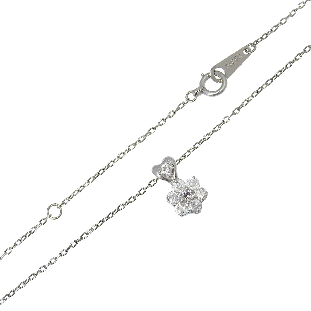 Diamond Flower Necklace D0.3 Platinum Pt850 2.3g