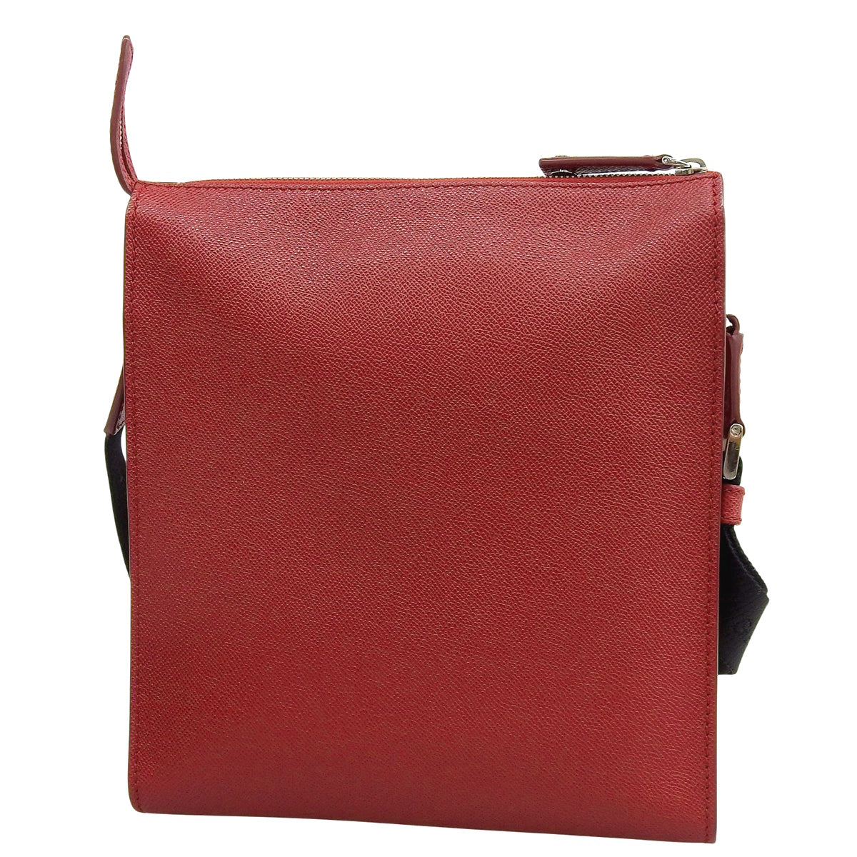 BVLGARI BVLGARI Man Messenger Bag in Grained Leather, Red