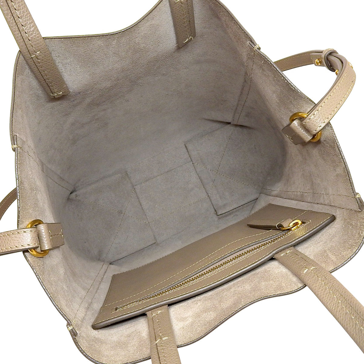 Vertical Cabas Small Leather Greige 189813