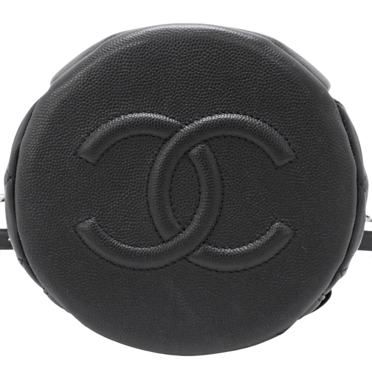 Matelasse Coco Mark Mini Backpack in Black Leather