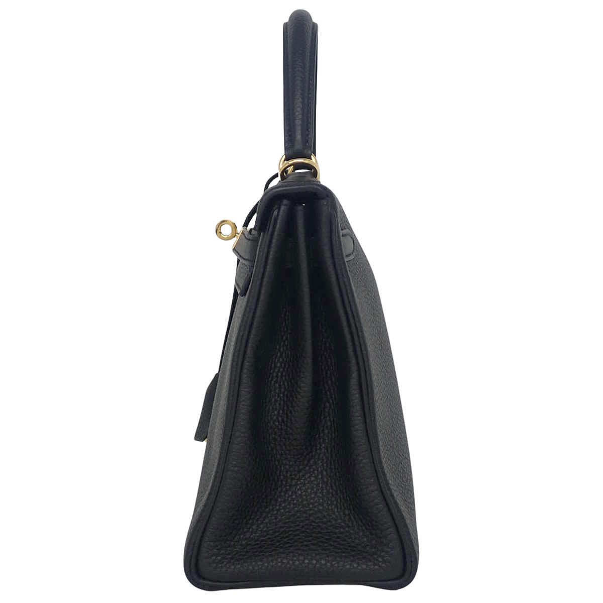 Kelly 25 (inside stitching) Togo black with gold hardware and D stamp