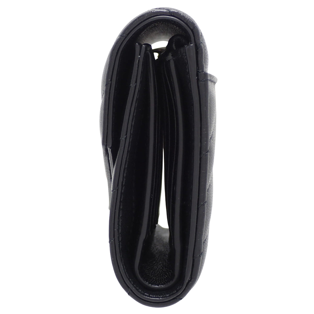 カサンドラ マトラッセ コンパクト トリフォールドウォレット ラムスキン ブラック 403943