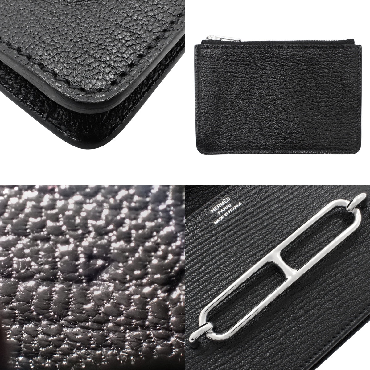 Louis Loulous Slim Chevre Black Silver Hardware Z stamp
