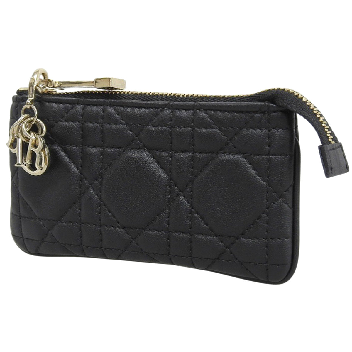 カナージュ レディディオール ジップコインケース ラムスキン ブラック