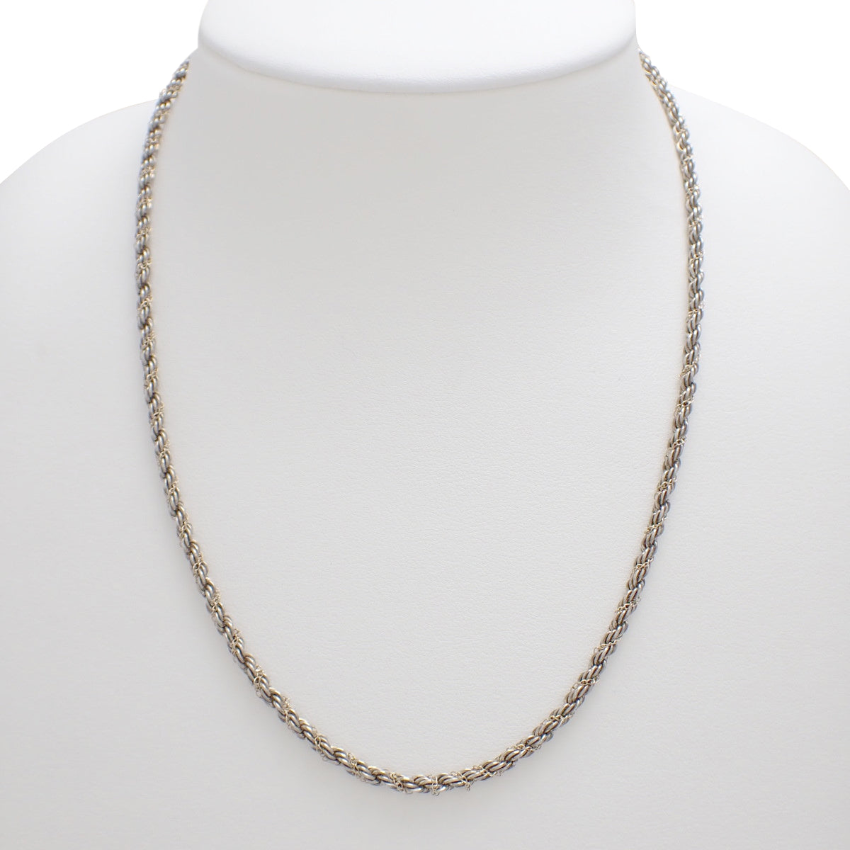 ツイスト ロープ ネックレス シルバー SV925 イエローゴールド K14YG