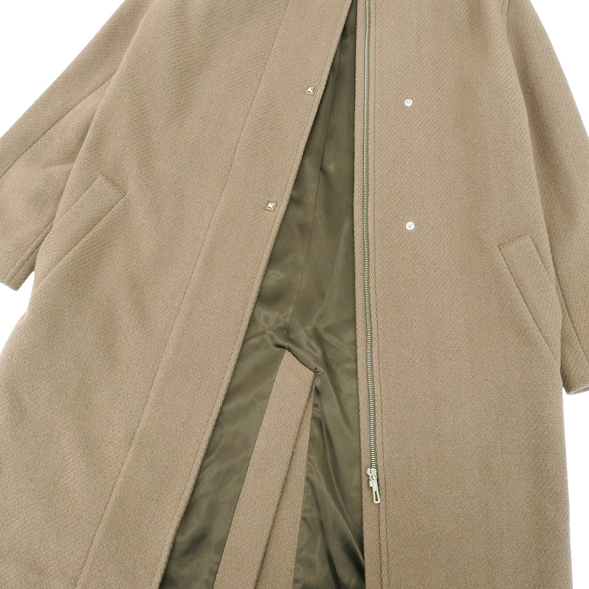 Stand collar long coat size 36