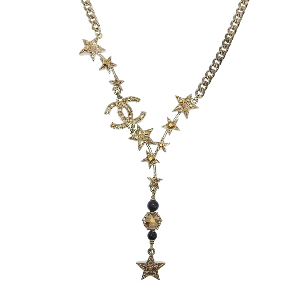 ココマーク 星モチーフ チェーンネックレス メタル(GP) ラインストーン