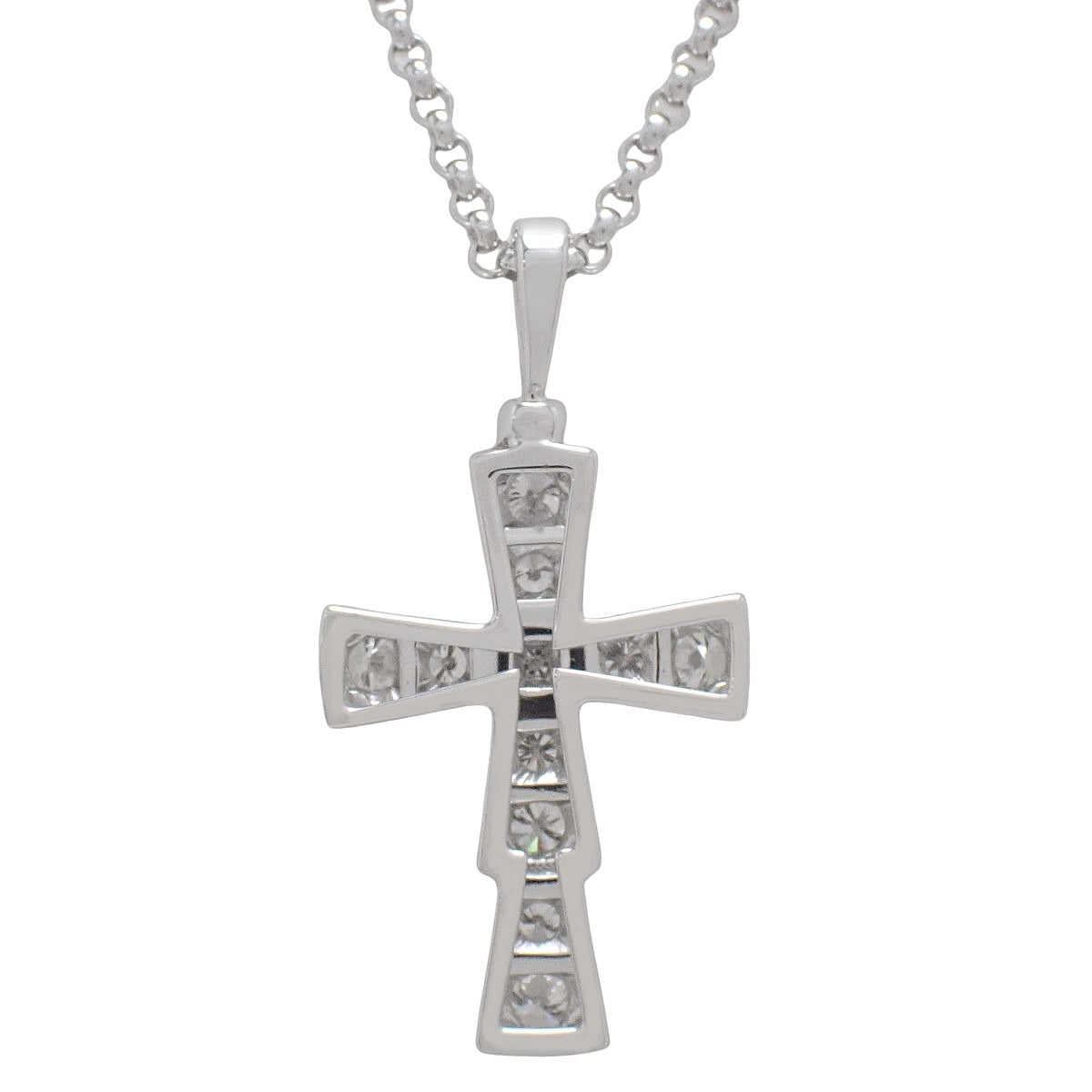 Serpenti Cross Necklace Diamond White Gold K18WG 6.7g