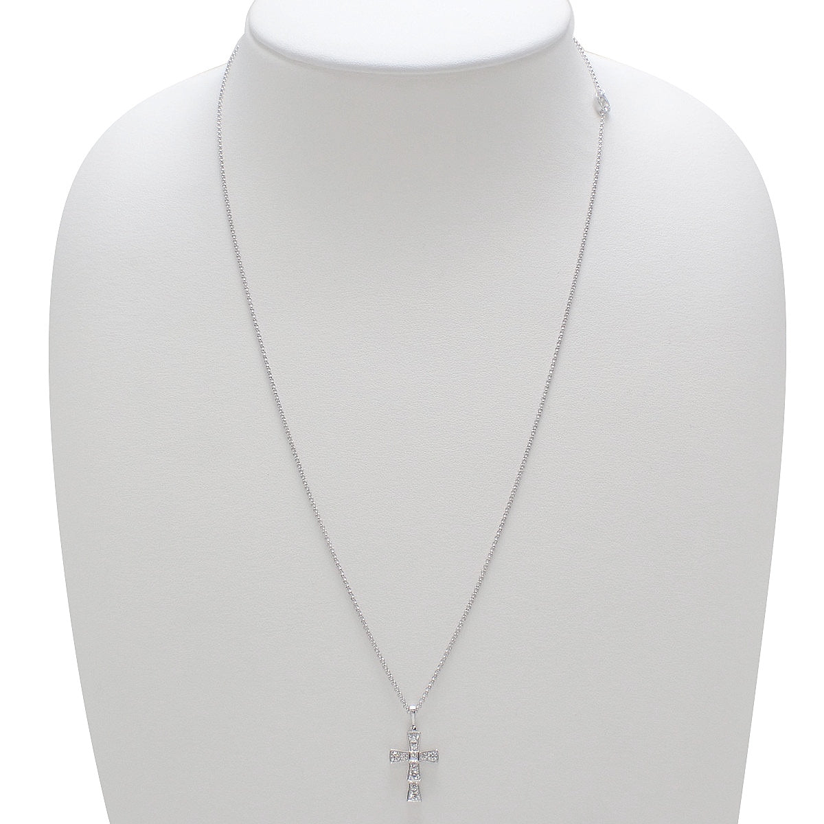 Serpenti Cross Necklace Diamond White Gold K18WG 6.7g
