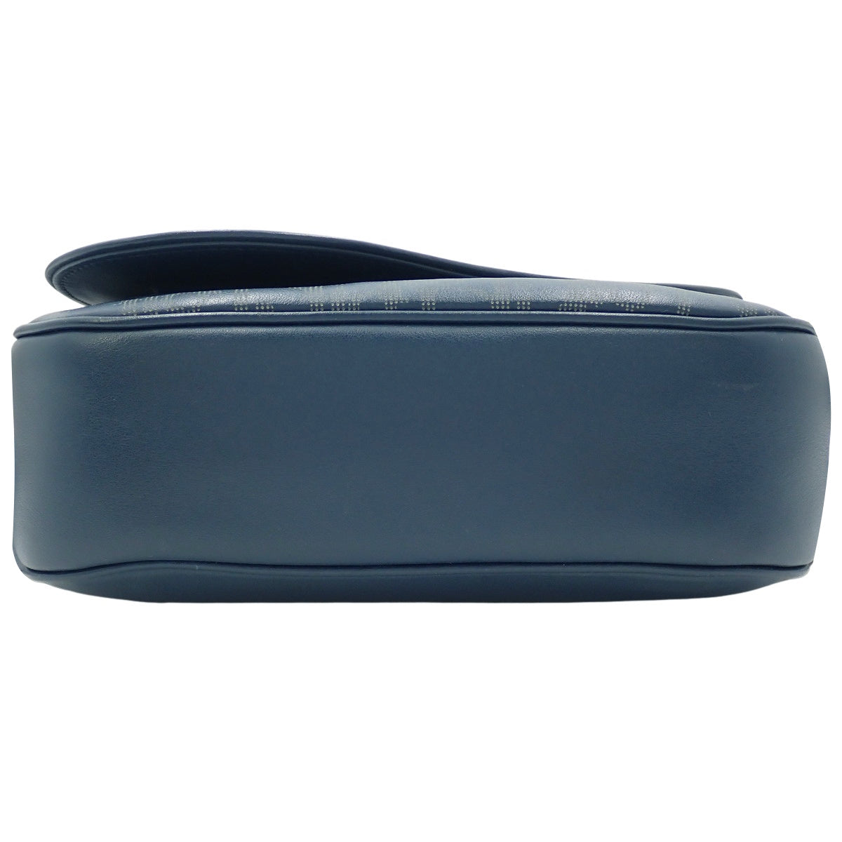 World Tour Oblique Saddle Belt Bag in Leather, Blue and Navy