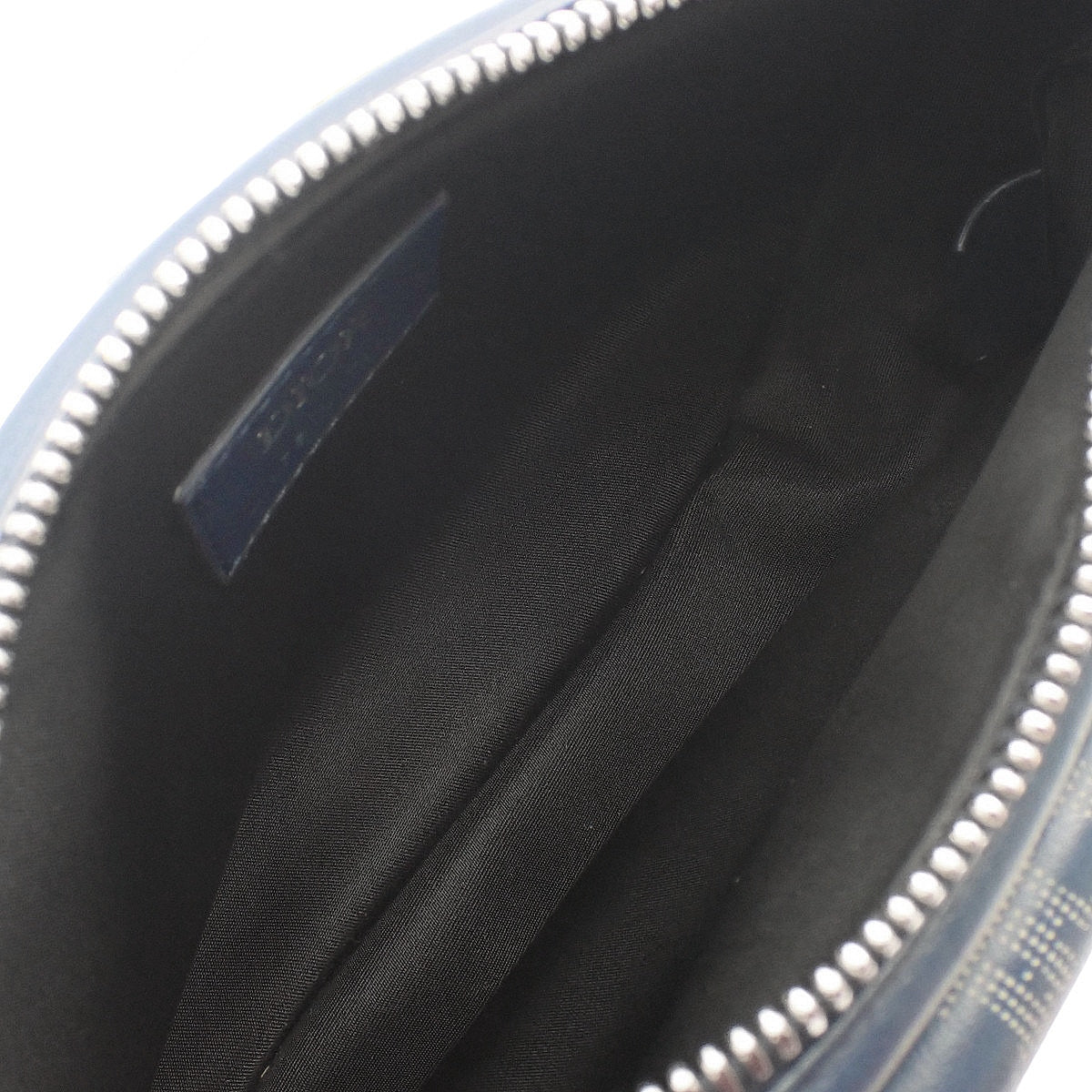 World Tour Oblique Saddle Belt Bag in Leather, Blue and Navy