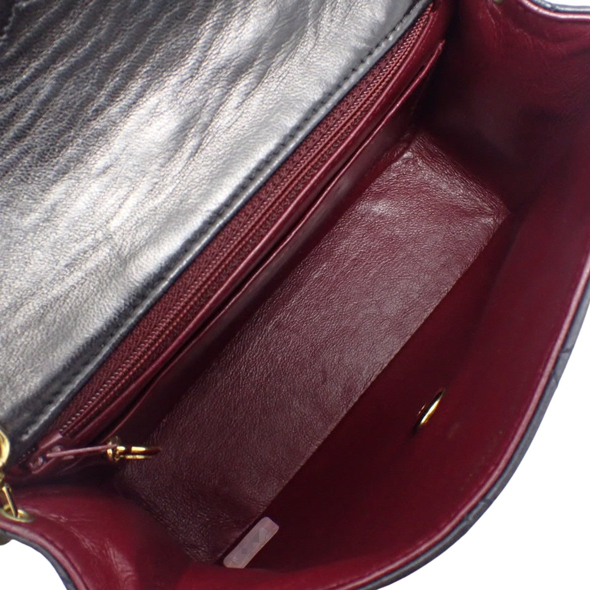 Matelasse Coco Mark Chain Shoulder Bag in Black Lambskin A01115